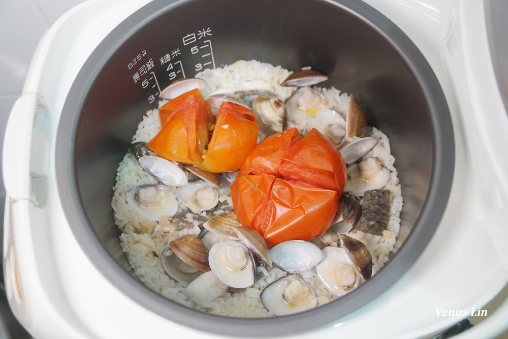 蕃茄蛤蜊鱸魚炊飯,蕃茄蛤蜊炊飯,電鍋料理,電鍋食譜,用電鍋做炊飯